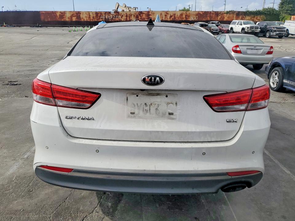 2018 Kia Optima VIN 5XXGU4L36JG180570 COPART salvage auction — FRONT END, Ca - Salvage Certificate, sold $2,400 on 2026-07-15 (photo 6)
