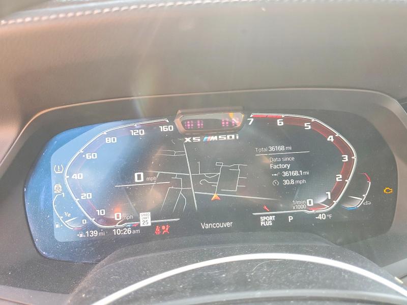 2020 BMW X5 VIN 5UXJU4C02L9C22634 COPART salvage auction — FRONT END, Or - Salvage Title Certificate, sold $23,200 on 2026-07-06 (photo 9)
