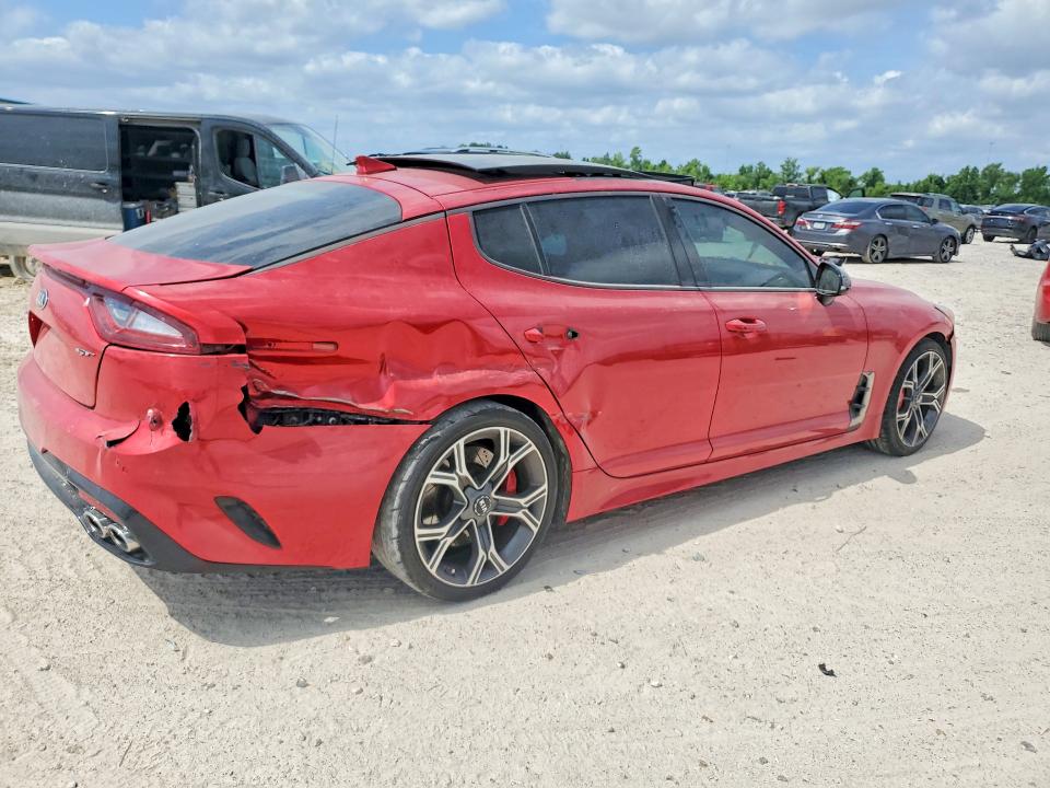 2018 Kia Stinger VIN KNAE55LC1J6017721 COPART salvage auction — FRONT END, Tx - Salvage Vehicle Title, sold $5,800 on 2026-07-31 (photo 3)