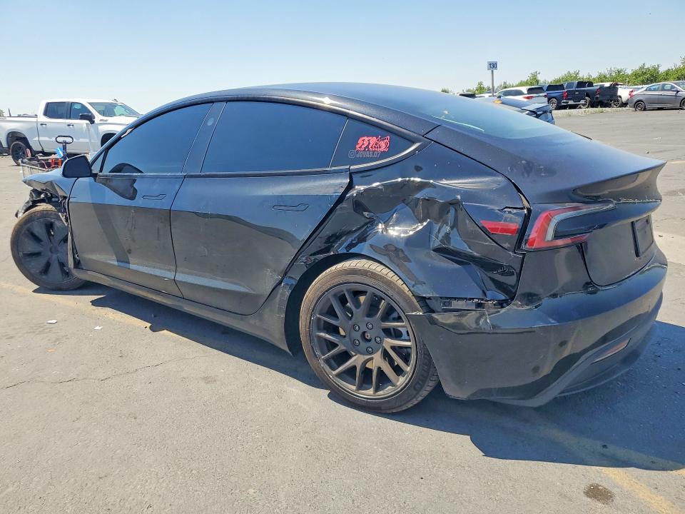 2025 Tesla VIN 5YJ3E1EA4SF035215 COPART salvage auction — REAR END, Ca - Salvage Certificate, sold $9,800 on 2026-07-23 (photo 2)