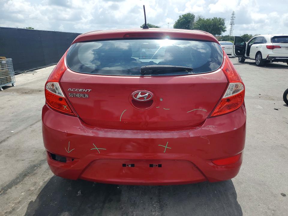 2012 Hyundai Accent VIN KMHCT5AEXCU005565 COPART salvage auction — REAR END, Fl - Cert Of Title Slvg Rebuildable, sold $675 on 2026-07-14 (photo 6)