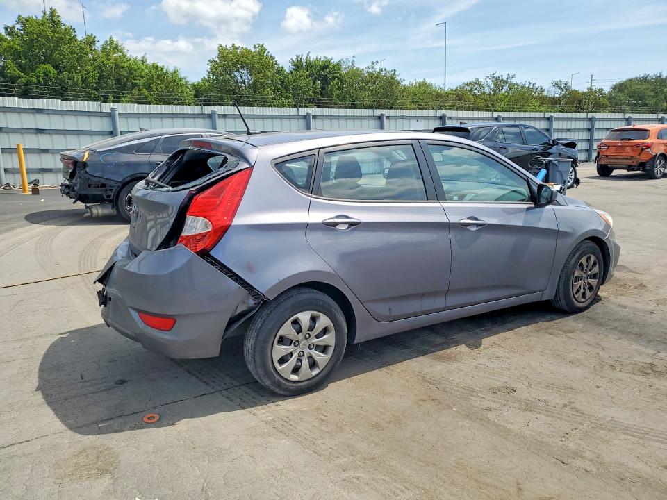 2017 Hyundai Accent VIN KMHCT5AE7HU345733 COPART salvage auction — REAR END, Fl - Certificate Of Destruction, sold $750 on 2026-07-15 (photo 3)