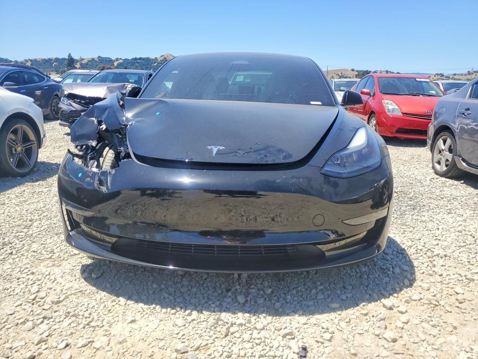 2023 Tesla Model 3 VIN 5YJ3E1EC5PF593857 COPART salvage auction — FRONT END, Ca - Salvage Certificate, sold $7,200 on 2026-07-21 (photo 5)