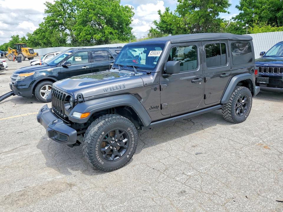 2021 Jeep Wrangler unlimited VIN 1C4HJXDN5MW817014 COPART salvage auction — MINOR DENT/SCRATCHES, MO - CERTIFICATE OF TITLE, sold $19,800 on 2026-07-16 (photo 1)