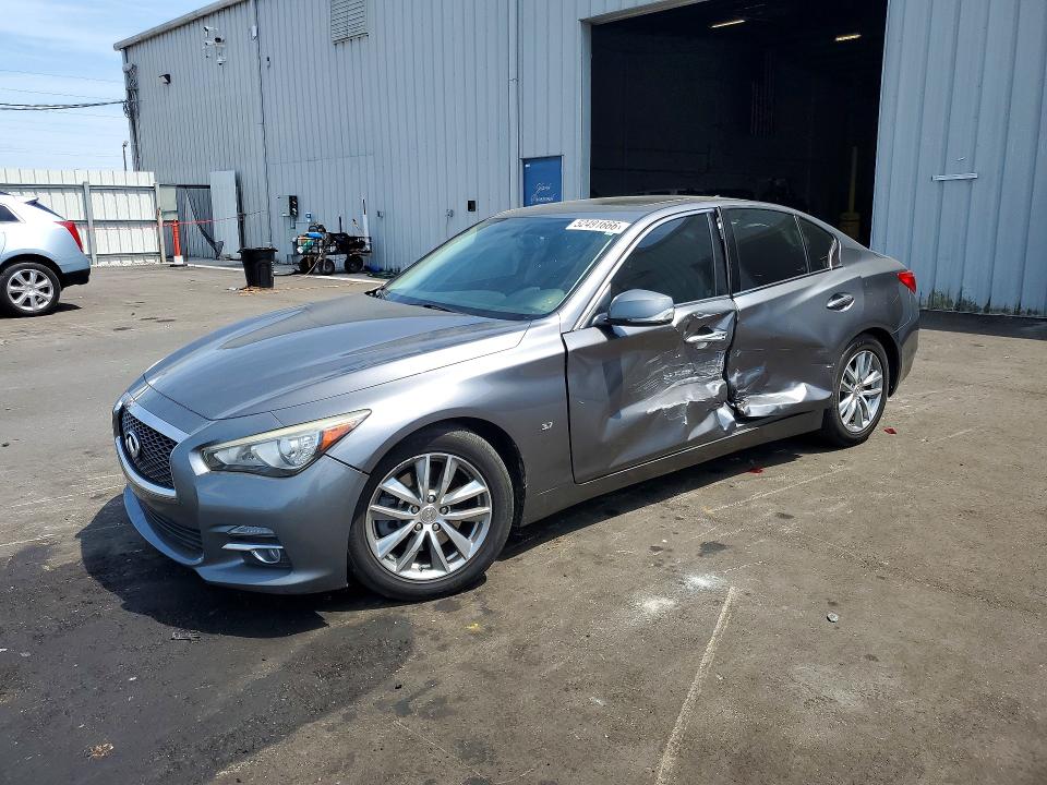 2014 Infiniti Q50 VIN JN1BV7AP4EM686397 COPART salvage auction — SIDE, Fl - Cert Of Title Slvg Rebuildable, sold $1,350 on 2026-07-06 (photo 1)