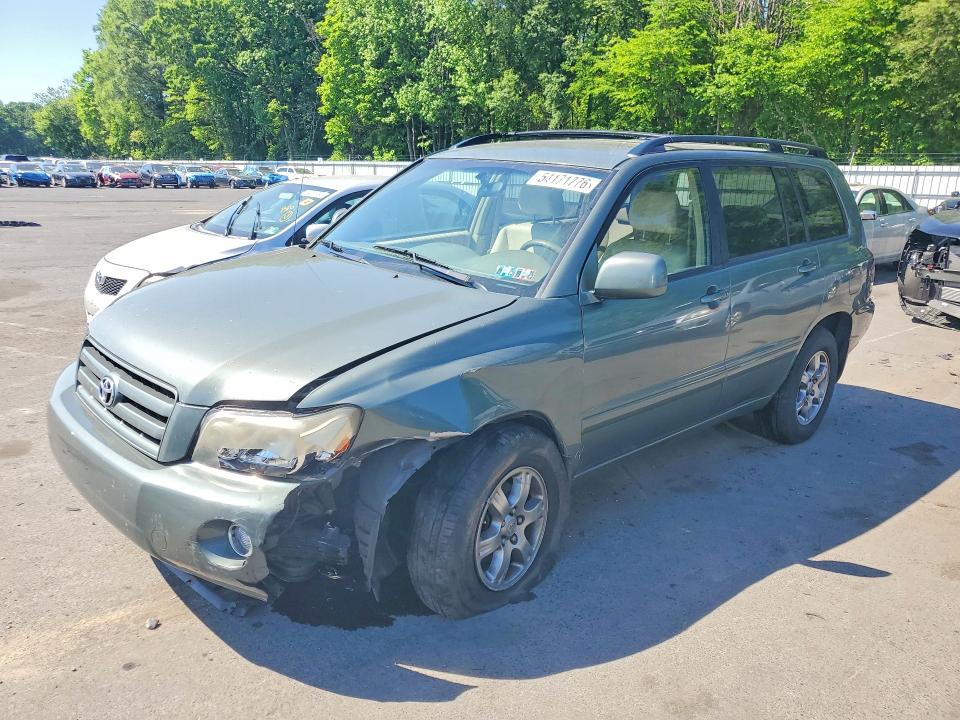 2006 Toyota Highlander VIN JTEEP21A860157316 COPART salvage auction — FRONT END, Nj - Cert Of Title-Salvage, sold $1,150 on 2026-07-02 (photo 1)