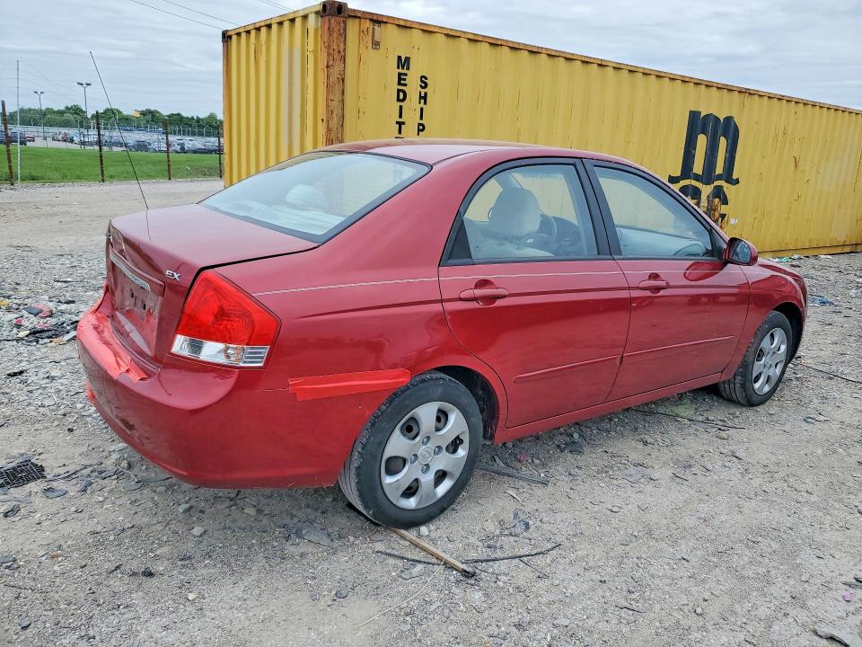 2008 Kia Spectra VIN KNAFE121385531907 COPART salvage auction — REAR END, IN - CERT OF TITLE-SALVAGE TITLE, sold $350 on 2026-07-10 (photo 3)