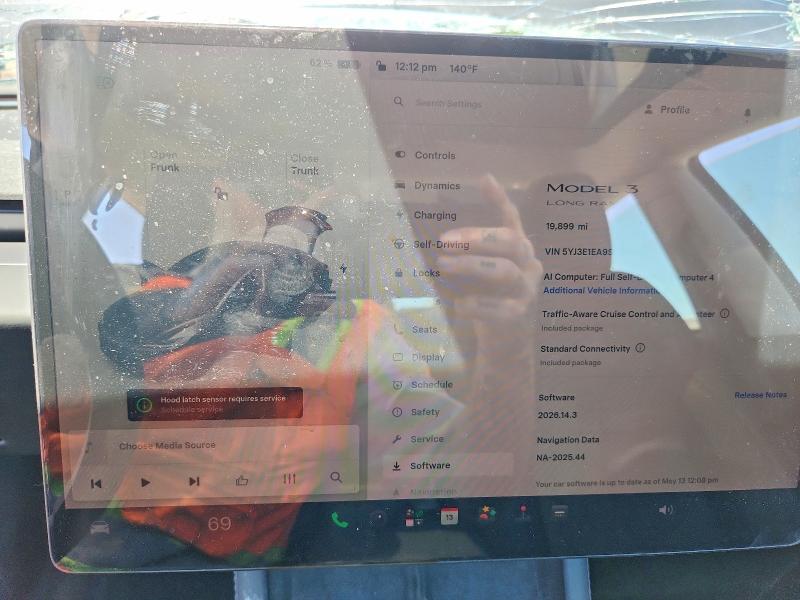 2025 Tesla Model 3 VIN 5YJ3E1EA9SF016532 COPART salvage auction — FRONT END, Ca - Salvage Certificate, sold $9,400 on 2026-07-20 (photo 9)