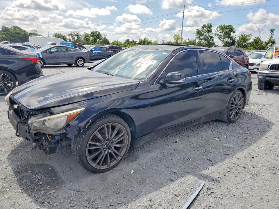 2018 Infiniti Q50 VIN JN1EV7AR7JM445104 COPART salvage auction — FRONT END, MD - CERT OF TITLE-REBUILT SALVAGE (P), sold $1,250 on 2026-07-17 (photo 1)
