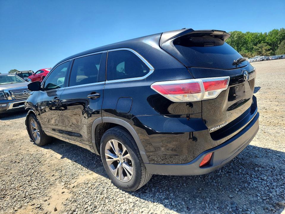 2014 Toyota Highlander VIN 5TDZKRFH4ES015219 COPART salvage auction — FRONT END, Id - Salvage Certificate Of Title, sold $3,750 on 2026-07-22 (photo 2)