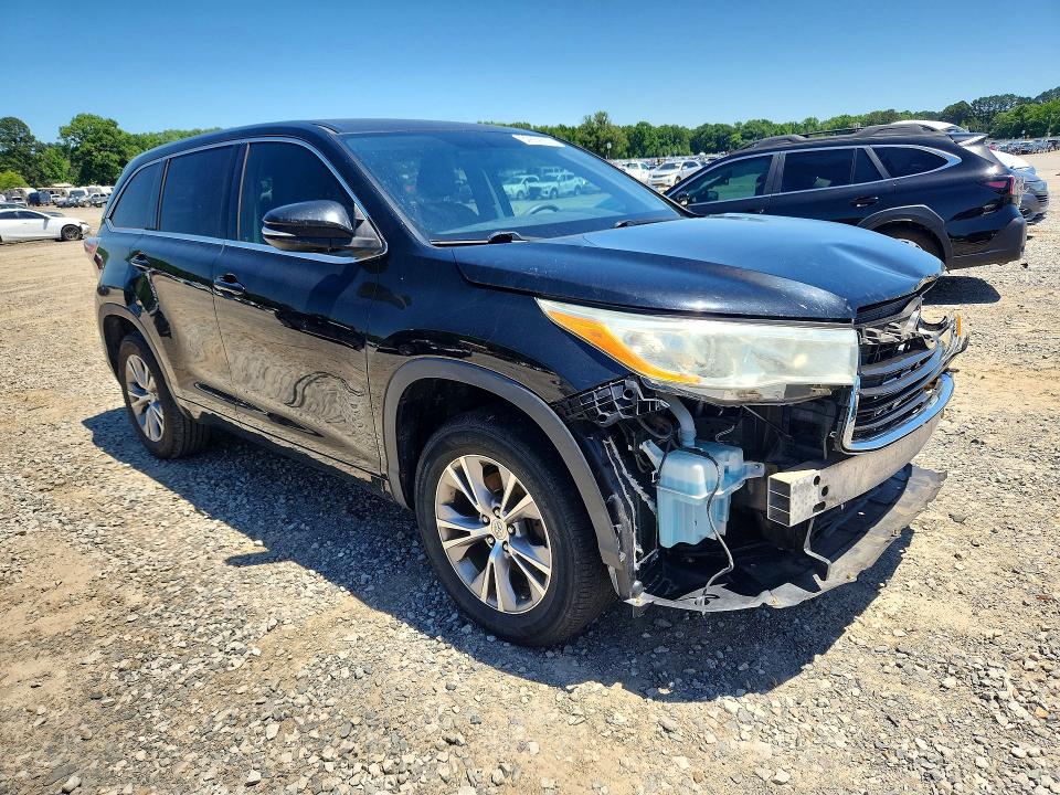 2014 Toyota Highlander VIN 5TDZKRFH4ES015219 COPART salvage auction — FRONT END, Id - Salvage Certificate Of Title, sold $3,750 on 2026-07-22 (photo 4)