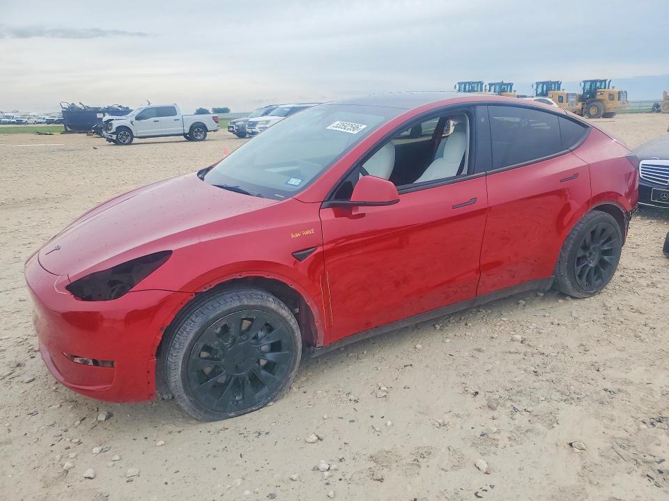 2023 Tesla Model y VIN 7SAYGDEE9PA099620 COPART salvage auction — REAR END, Tx - Salvage Vehicle Title, sold $6,400 on 2026-07-16 (photo 1)