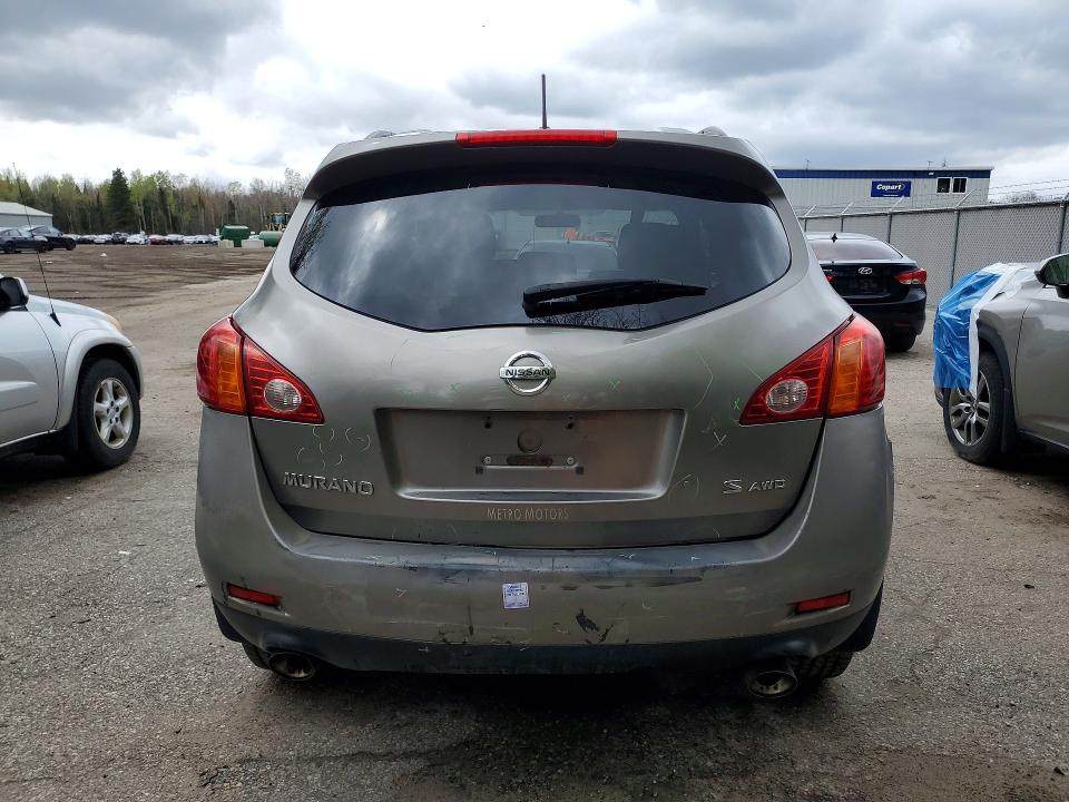 2009 Nissan Murano VIN JN8AZ18W69W208388 COPART salvage auction — REAR END, On - Permit No Brand - Unfit, sold $400 on 2026-07-23 (photo 6)