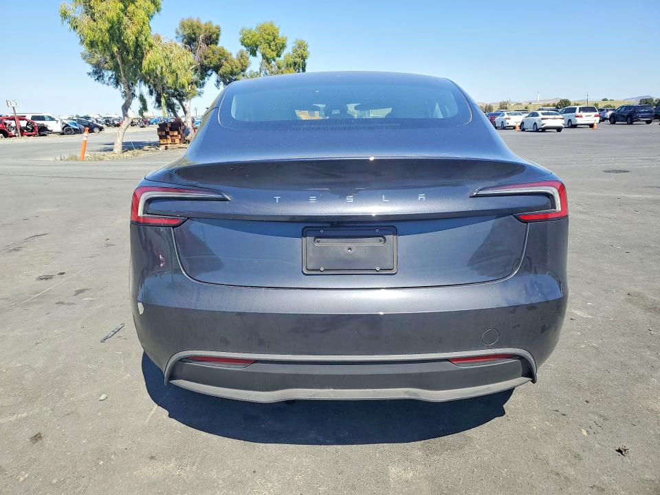 2025 Tesla Model 3 VIN 5YJ3E1EA9SF001691 COPART salvage auction — FRONT END, Ca - Salvage Certificate, sold $10,700 on 2026-07-20 (photo 6)