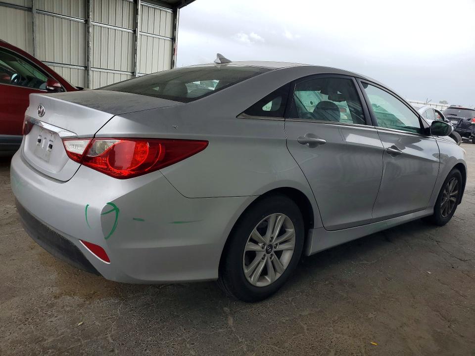 2014 Hyundai Sonata VIN 5NPEB4AC3EH855026 COPART salvage auction — VANDALISM, Ca - Salvage Certificate, sold $1,150 on 2026-07-02 (photo 3)