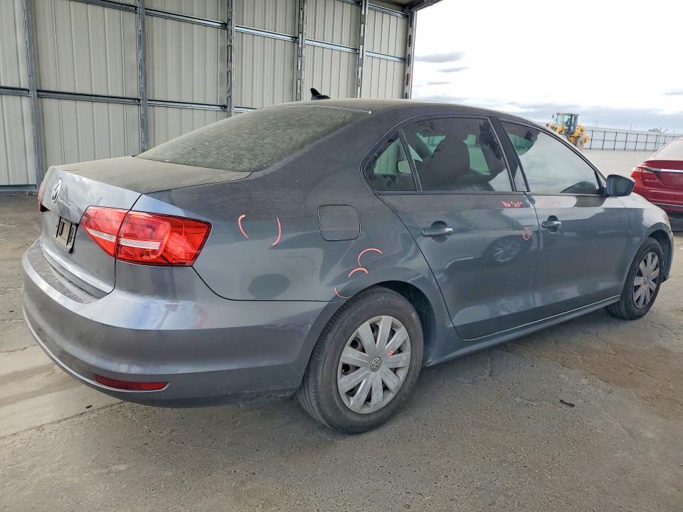 2015 Volkswagen Jetta VIN 3VW1K7AJ1FM254480 COPART salvage auction — REAR END, Ca - Salvage Certificate, sold $725 on 2026-07-02 (photo 3)