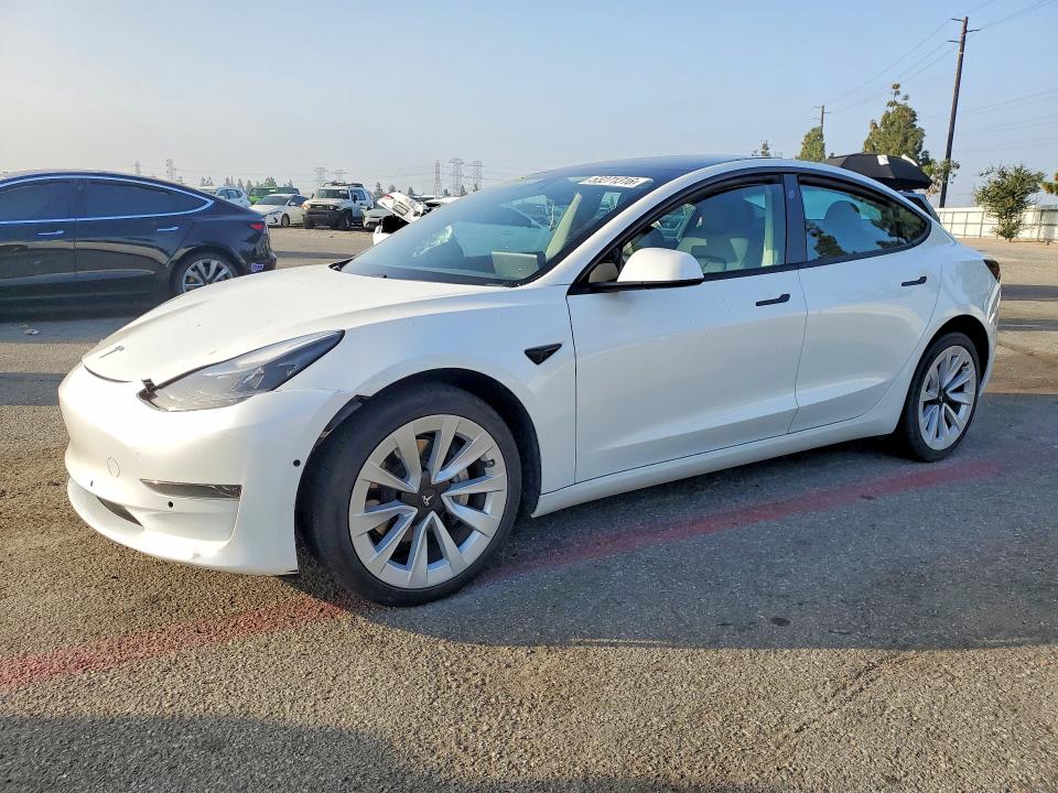 2021 Tesla Model 3 VIN 5YJ3E1EA3MF061467 COPART salvage auction — FRONT END, Ca - Salvage Certificate, sold $5,500 on 2026-07-30 (photo 1)
