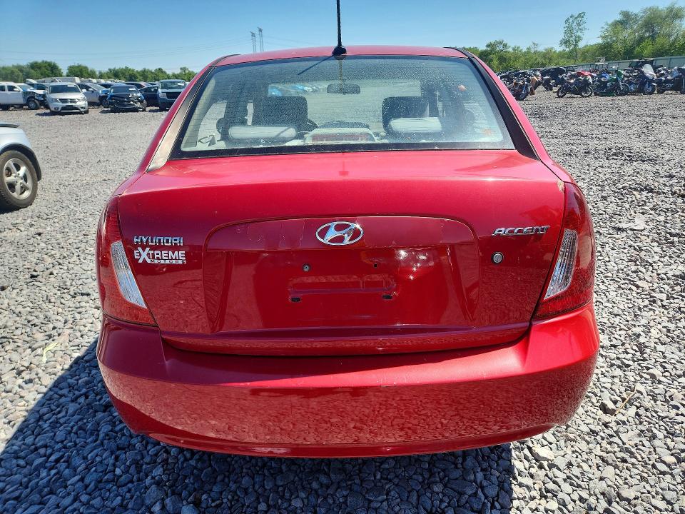 2011 Hyundai Accent VIN KMHCN4AC6BU615237 COPART salvage auction — VANDALISM, Il - Salvage Certificate, sold $225 on 2026-07-27 (photo 6)