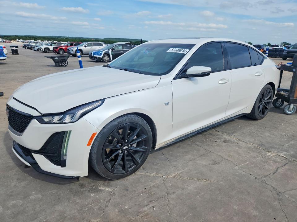 2021 Cadillac Ct5 VIN 1G6DP5RK0M0124888 COPART salvage auction — HAIL, Tx - Certificate Of Title, sold $13,600 on 2026-08-03 (photo 1)