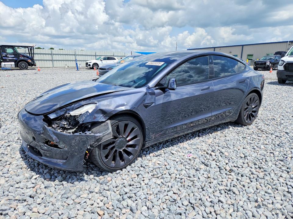 2021 Tesla Model 3 VIN 5YJ3E1EC4MF988608 COPART salvage auction — FRONT END, Fl - Cert Of Ttl-Rebuilt&Slvg Rbld, sold $7,000 on 2026-07-07 (photo 1)
