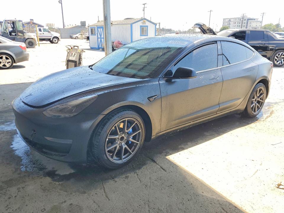 2023 Tesla Model 3 VIN 5YJ3E1EA8PF447449 COPART salvage auction — REAR END, Ca - Salvage Certificate, sold $5,200 on 2026-07-13 (photo 1)