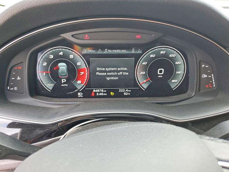 2021 Audi Q8 VIN WA1EVAF1XMD002490 COPART salvage auction — FRONT END, Tx - Salvage Vehicle Title, sold $17,600 on 2026-07-31 (photo 9)