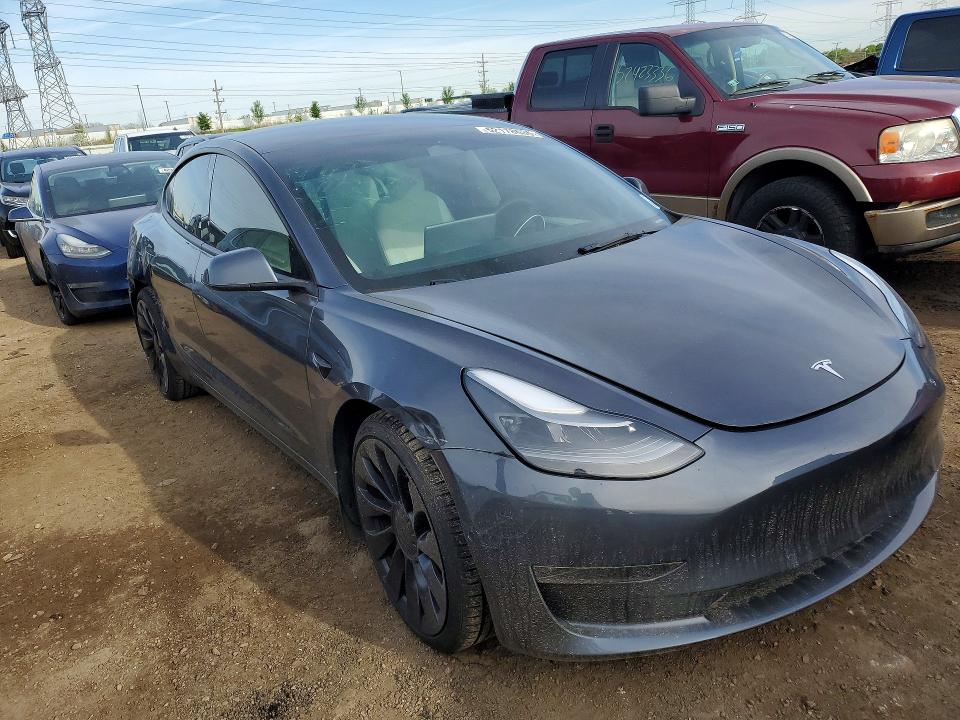2022 Tesla Model 3 VIN 5YJ3E1EC3NF247917 COPART salvage auction — REAR END, Il - Salvage Certificate, sold $8,800 on 2026-07-07 (photo 4)