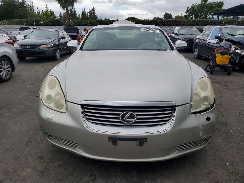2002 Lexus Sc VIN JTHFN48Y120029795 COPART salvage auction — FRONT END, Ca - Salvage Certificate, sold $1,200 on 2026-07-07 (photo 5)