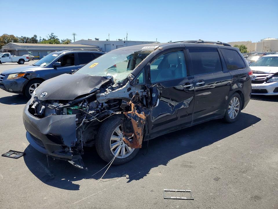 2014 Toyota Sienna VIN 5TDDK3DCXES082907 COPART salvage auction — FRONT END, CA - SALVAGE CERTIFICATE, sold $1,450 on 2026-07-27 (photo 1)