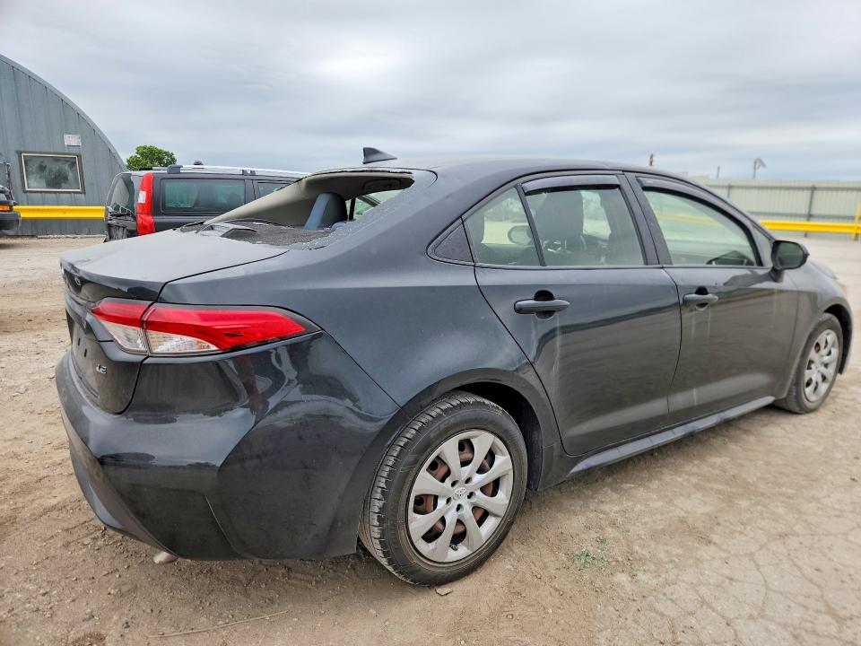 2020 Toyota Corolla VIN JTDEPRAE3LJ044346 COPART salvage auction — HAIL, Ks - Cert Of Title-Salvage, sold $3,900 on 2026-07-22 (photo 3)