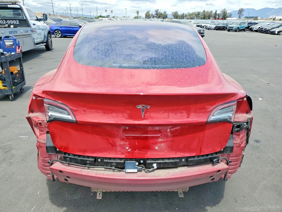 2018 Tesla Model 3 VIN 5YJ3E1EA0JF024470 COPART salvage auction — REAR END, Ca - Salvage Certificate, sold $6,100 on 2026-07-13 (photo 6)