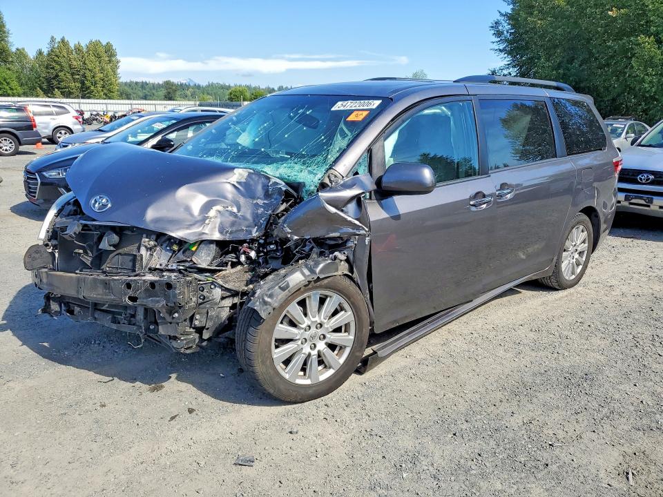 2017 Toyota VIN 5TDDZ3DC7HS168269 COPART salvage auction — FRONT END, Wa - Bill Of Sale, sold $2,050 on 2026-07-06 (photo 1)