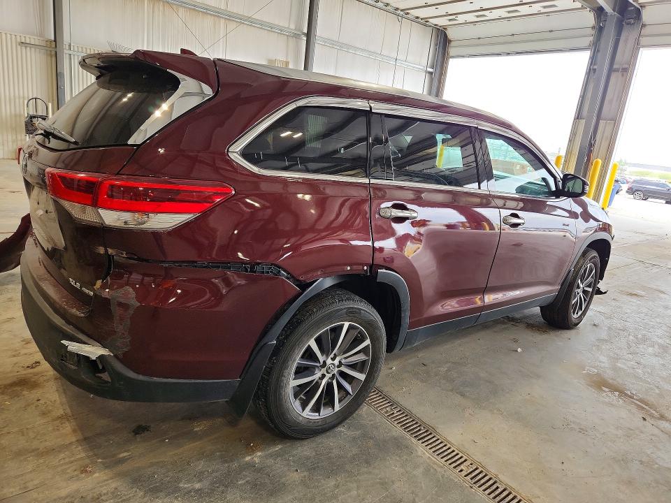 2019 Toyota Highlander VIN 5TDJZRFHXKS927115 COPART salvage auction — FRONT END, Ne - Cert Of Title-Salvage, sold $7,400 on 2026-07-14 (photo 3)