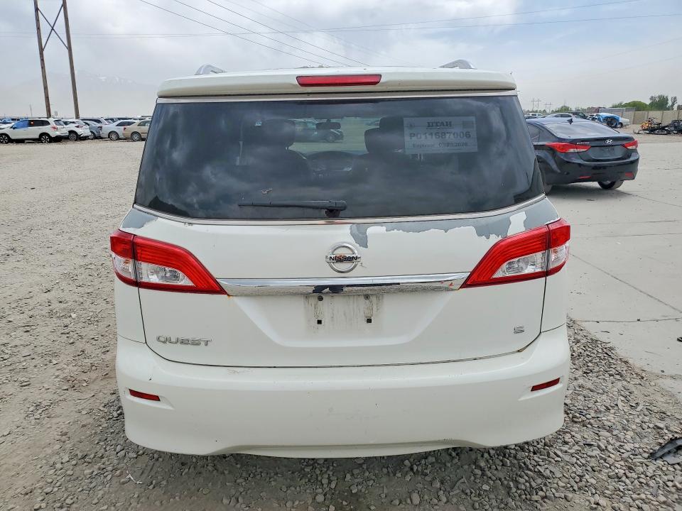 2012 Nissan Quest VIN JN8AE2KP5C9038288 COPART salvage auction — FRONT END, Ut - Salvage Certificate, sold $550 on 2026-07-06 (photo 6)