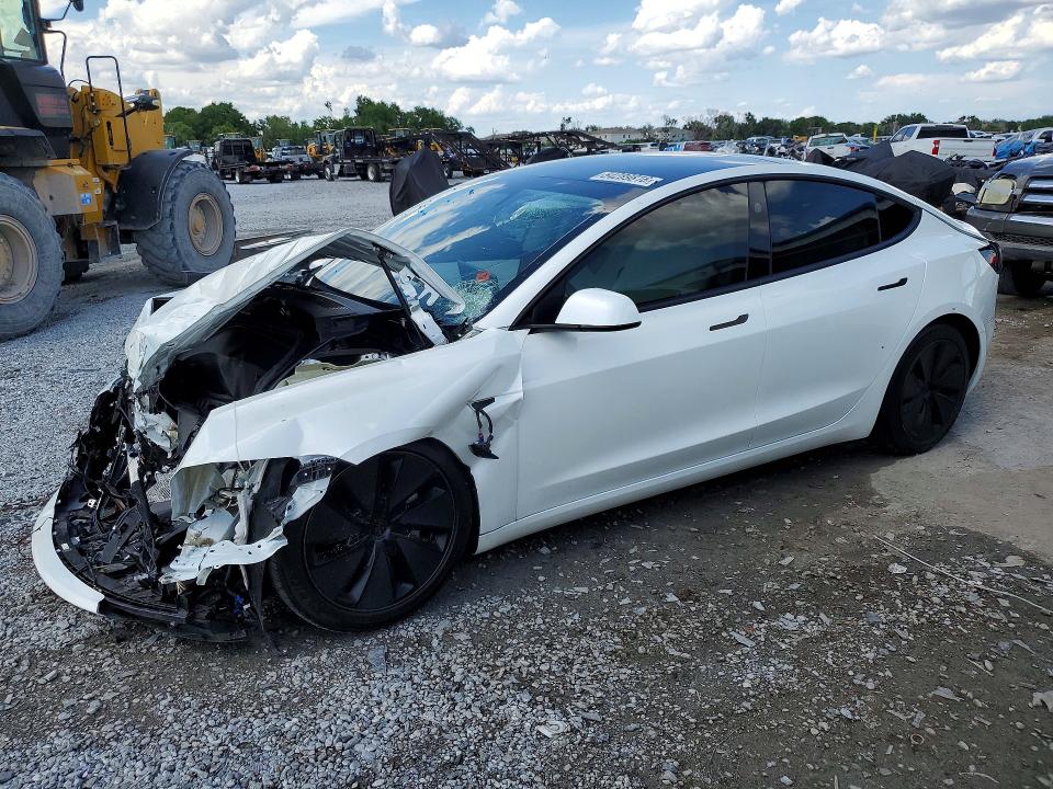 2025 Tesla Model 3 VIN 5YJ3E1EA3SF887135 COPART salvage auction — FRONT END, Fl - Certificate Of Destruction, sold $2,550 on 2026-07-10 (photo 1)