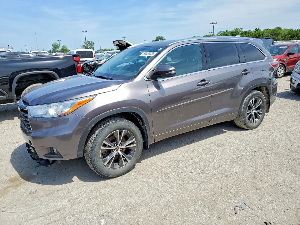 2016 Toyota Highlander VIN 5TDJKRFH0GS243749 COPART salvage auction — WATER/FLOOD, In - Cert Of Title-Salvage Flood, sold $4,250 on 2026-07-14 (photo 1)