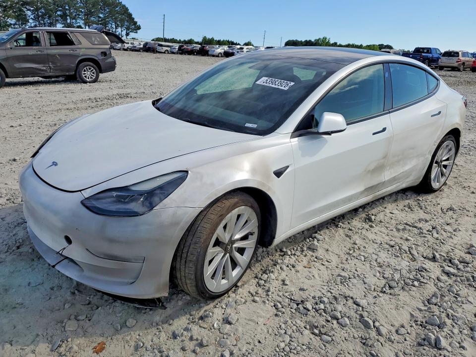 2023 Tesla Model 3 VIN 5YJ3E1EA6PF430844 COPART salvage auction — SIDE, Ga - Cert Of Ttl-Slvg Manufctr Bybk, sold $6,400 on 2026-07-08 (photo 1)