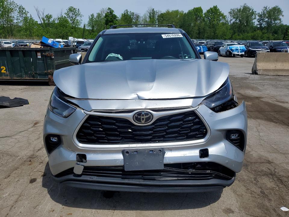 2022 Toyota Highlander VIN 5TDBZRBHXNS180159 COPART salvage auction — FRONT END, Ny - Mv-907A Salvage Certificate, sold $11,100 on 2026-07-02 (photo 5)