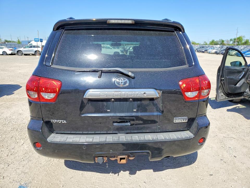 2008 Toyota Sequoia VIN 5TDBY68AX8S012280 COPART salvage auction — HAIL, Ia - Cert Of Title-Salvage Title, sold $800 on 2026-07-29 (photo 6)