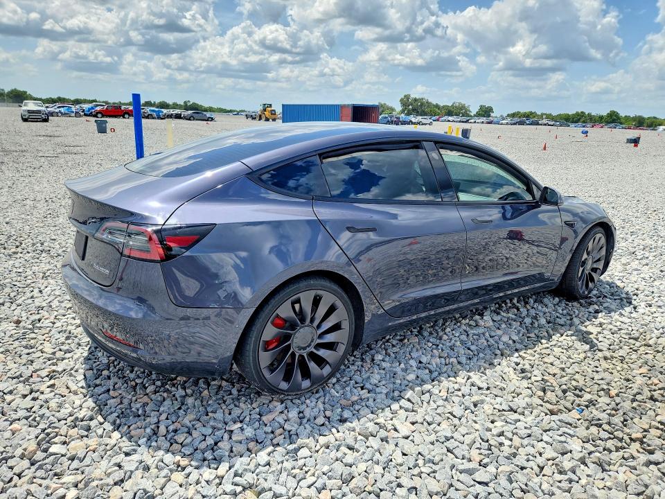 2021 Tesla Model 3 VIN 5YJ3E1EC4MF988608 COPART salvage auction — FRONT END, Fl - Cert Of Ttl-Rebuilt&Slvg Rbld, sold $7,000 on 2026-07-07 (photo 3)