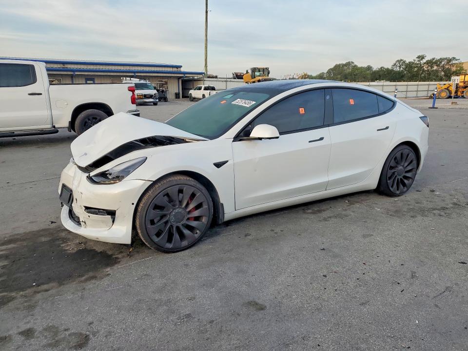 2021 Tesla Model 3 VIN 5YJ3E1EC6MF044809 COPART salvage auction — FRONT END, Fl - Certificate Of Destruction, sold $3,700 on 2026-07-23 (photo 1)