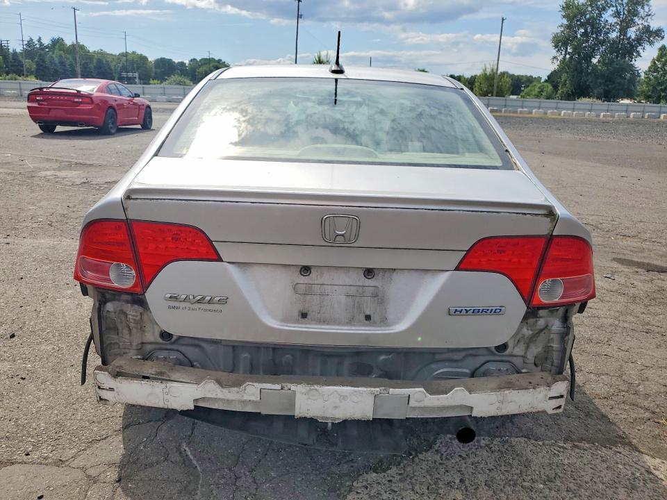 2008 Honda Civic VIN JHMFA36298S021719 COPART salvage auction — REAR END, Or - Salvage Title Certificate, sold $1,150 on 2026-07-08 (photo 6)