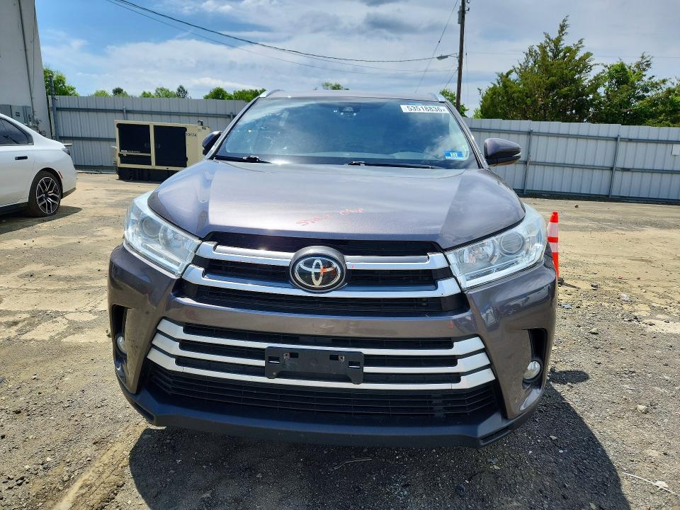 2019 Toyota Highlander VIN 5TDJZRFH1KS625714 COPART salvage auction — REAR END, Nj - Cert Of Title-Salvage, sold $8,200 on 2026-07-22 (photo 5)