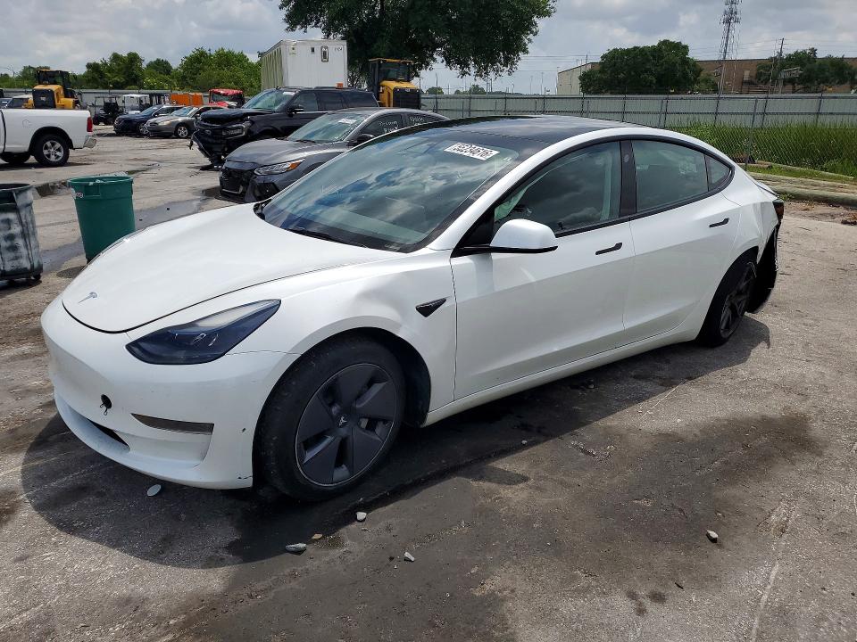 2023 Tesla Model 3 VIN 5YJ3E1EA6PF656060 COPART salvage auction — REAR END, Fl - Cert Of Title Slvg Rebuildable, sold $7,600 on 2026-07-14 (photo 1)