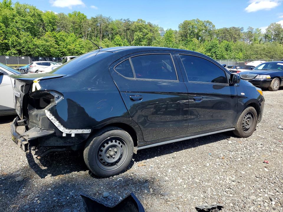 2022 Mitsubishi Mirage VIN ML32FUFJ8NHF09346 COPART salvage auction — REAR END, Md - Cert Of Salvage < 75% Damage, sold $2,950 on 2026-07-28 (photo 3)