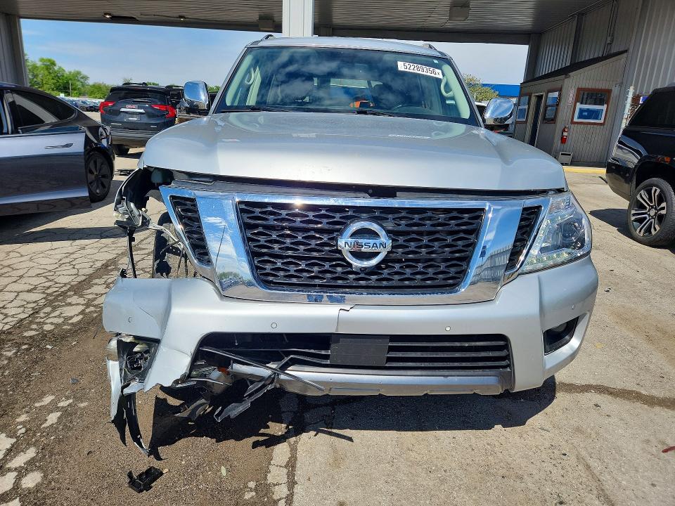 2019 Nissan Armada VIN JN8AY2NC9K9587670 COPART salvage auction — FRONT END, In - Cert Of Title-Salvage Title, sold $9,900 on 2026-07-27 (photo 5)