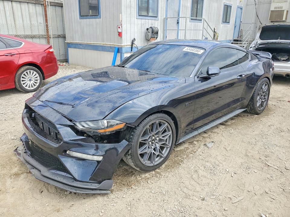 2021 Ford Mustang VIN 1FA6P8CF5M5153038 COPART salvage auction — FRONT END, Ca - Salvage Certificate, sold $14,400 on 2026-07-02 (photo 1)