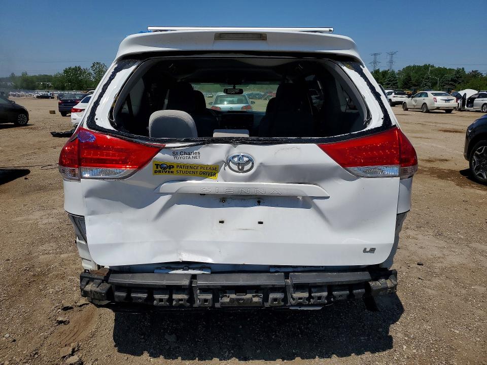2012 Toyota Sienna VIN 5TDKK3DCXCS270749 COPART salvage auction — REAR END, IL - SALVAGE CERTIFICATE, sold $1,300 on 2026-07-07 (photo 6)