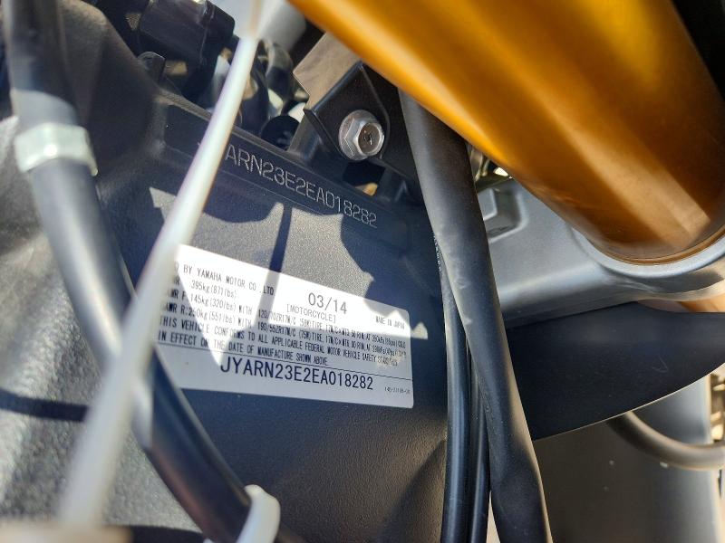 2014 Yamaha Yzf VIN JYARN23E2EA018282 COPART salvage auction — SIDE, Il - Salvage Certificate, sold $5,400 on 2026-07-30 (photo 9)