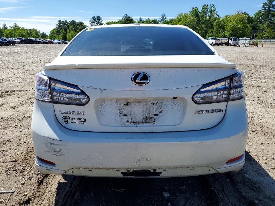 2010 Lexus Hs 250h VIN JTHBB1BA6A2007862 COPART salvage auction — SIDE, MA - CERT OF TITLE-RECONSTRCTD COLL, sold $550 on 2026-07-20 (photo 6)
